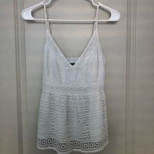 Crochet white tank
